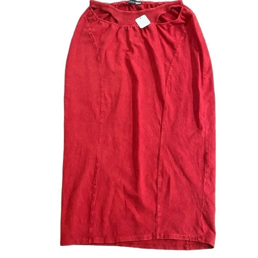 Fashion Nova NEW Red bodycon plus size 1X skirt